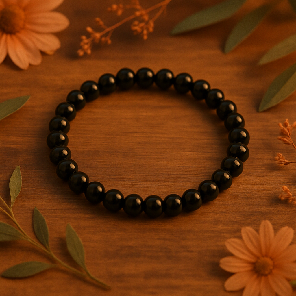Bracelet en Agate Noire - stabilité émotionnelle, protection & force intérieure