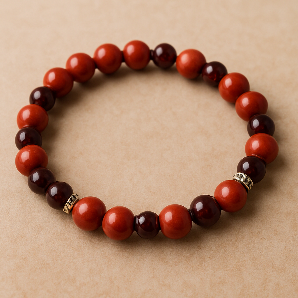 Bracelet Jaspe Rouge & Grenat – Vitalité & Courage