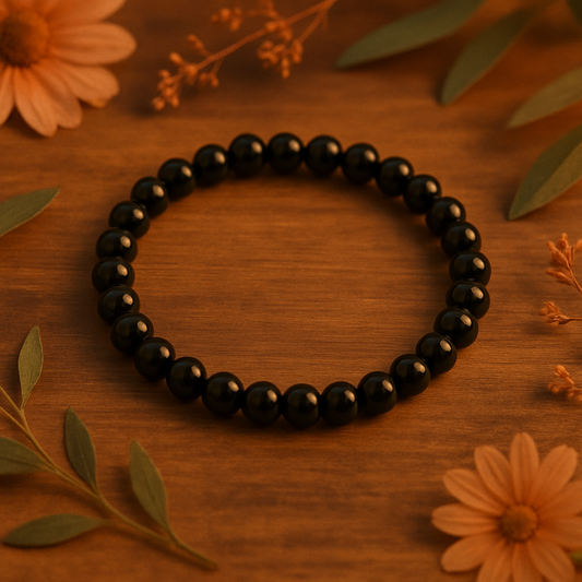 Bracelet en Agate Noire - stabilité émotionnelle, protection & force intérieure