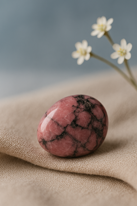 Pierre Roulée Rhodonite – Amour & Guérison Émotionnelle